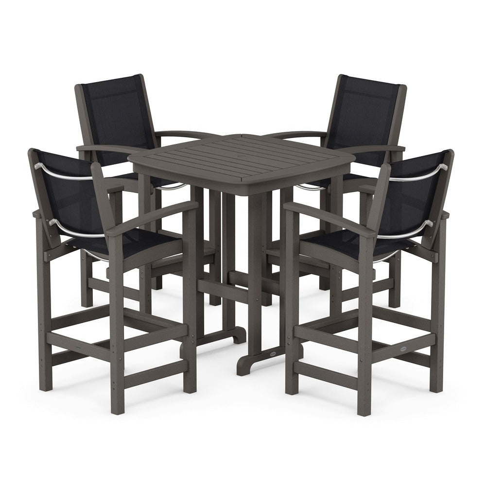 POLYWOOD® Outdoor Furniture POLYWOOD® Coastal 5-Piece Bar Set - PWS210-1