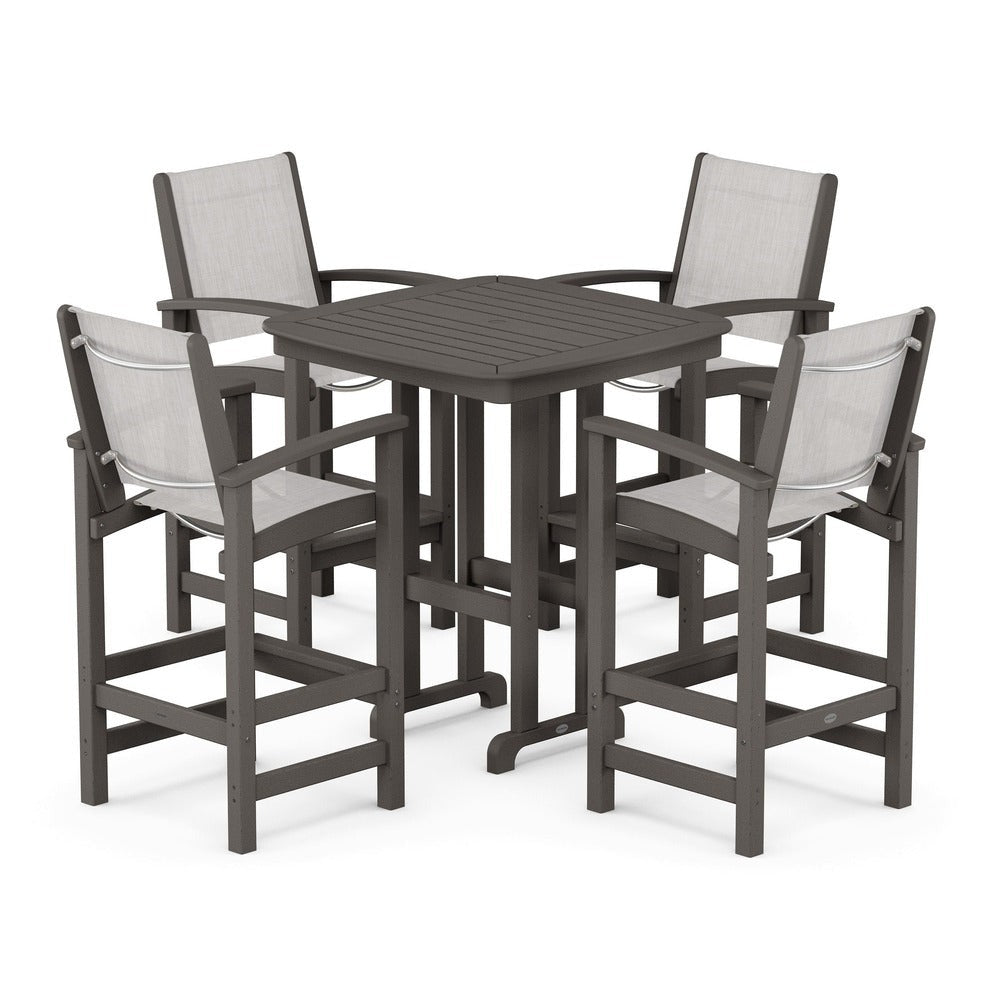 POLYWOOD® Outdoor Furniture POLYWOOD® Coastal 5-Piece Bar Set - PWS210-1