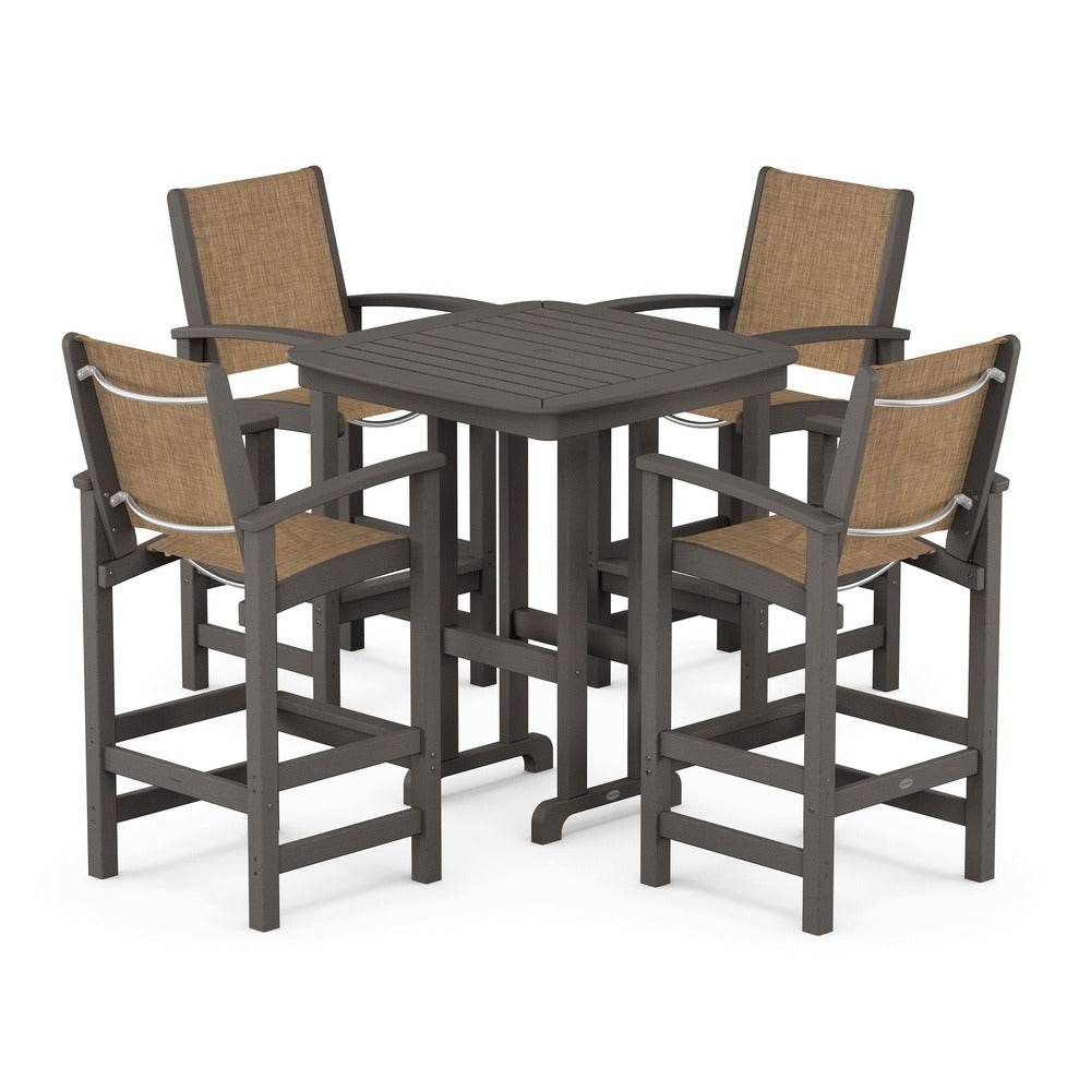 POLYWOOD® Outdoor Furniture POLYWOOD® Coastal 5-Piece Bar Set - PWS210-1