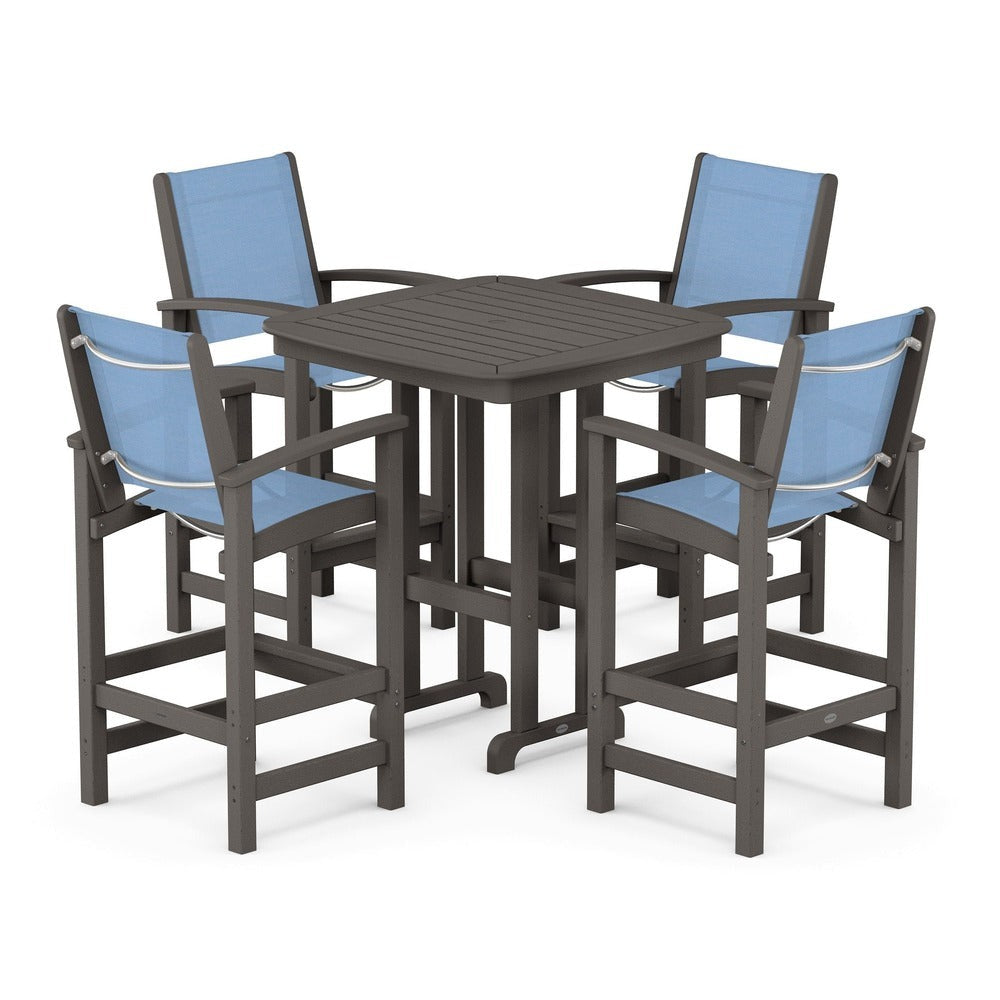 POLYWOOD® Outdoor Furniture POLYWOOD® Coastal 5-Piece Bar Set - PWS210-1