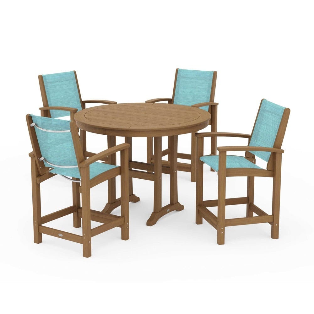 POLYWOOD® Outdoor Furniture POLYWOOD® - Coastal 5-Piece Counter Set - PWS319