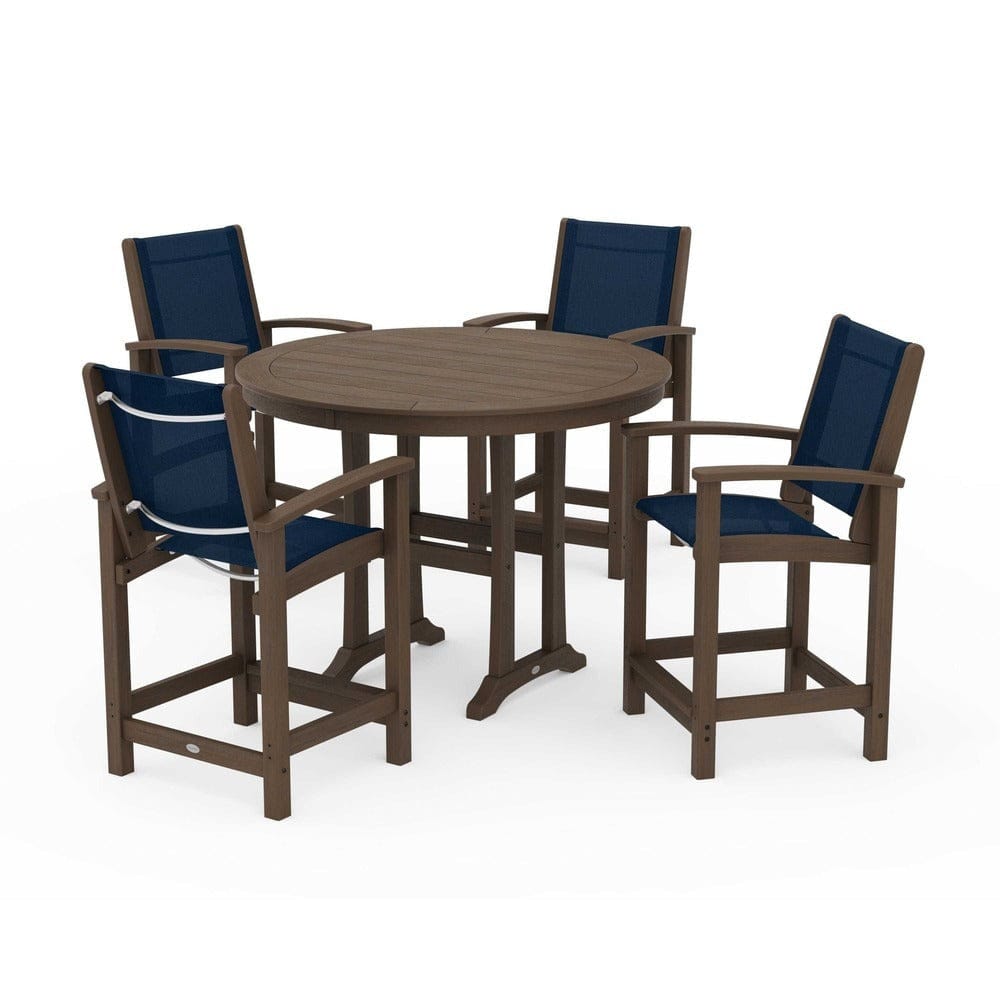 POLYWOOD® Outdoor Furniture POLYWOOD® - Coastal 5-Piece Counter Set - PWS319