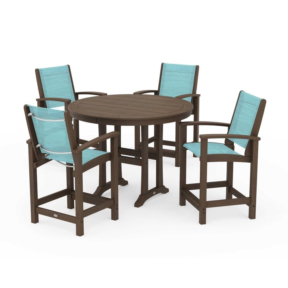 POLYWOOD® Outdoor Furniture POLYWOOD® - Coastal 5-Piece Counter Set - PWS319