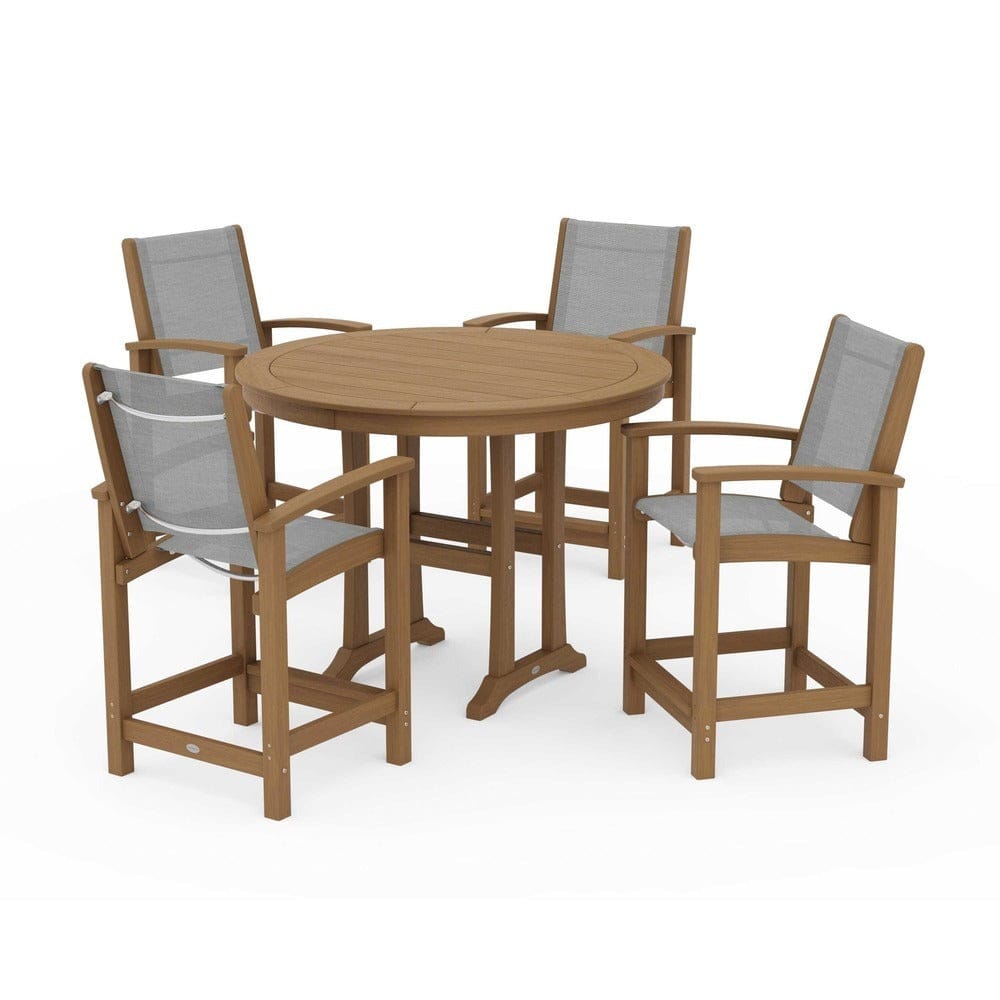 POLYWOOD® Outdoor Furniture POLYWOOD® - Coastal 5-Piece Counter Set - PWS319