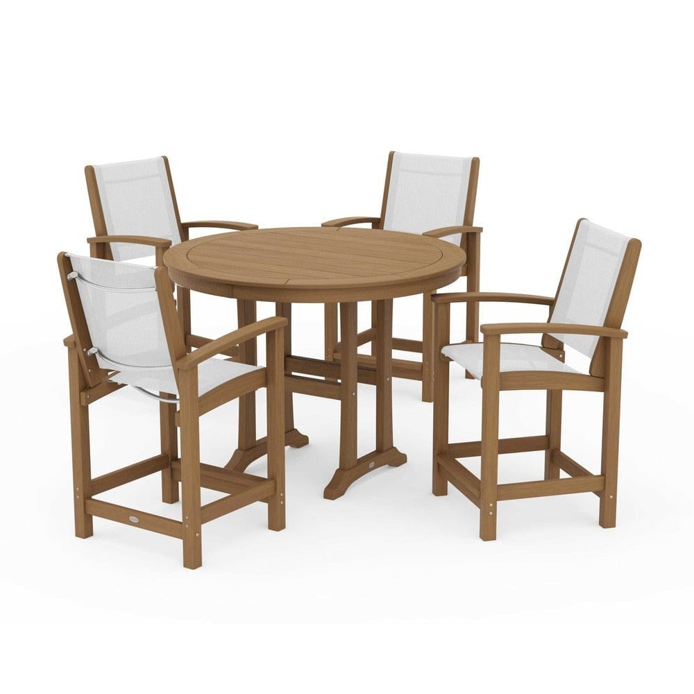 POLYWOOD® Outdoor Furniture POLYWOOD® - Coastal 5-Piece Counter Set - PWS319