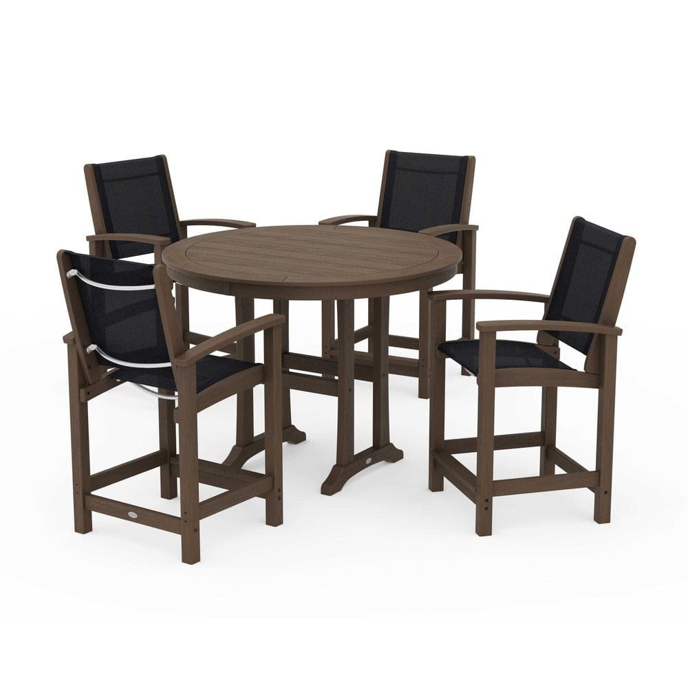 POLYWOOD® Outdoor Furniture POLYWOOD® - Coastal 5-Piece Counter Set - PWS319