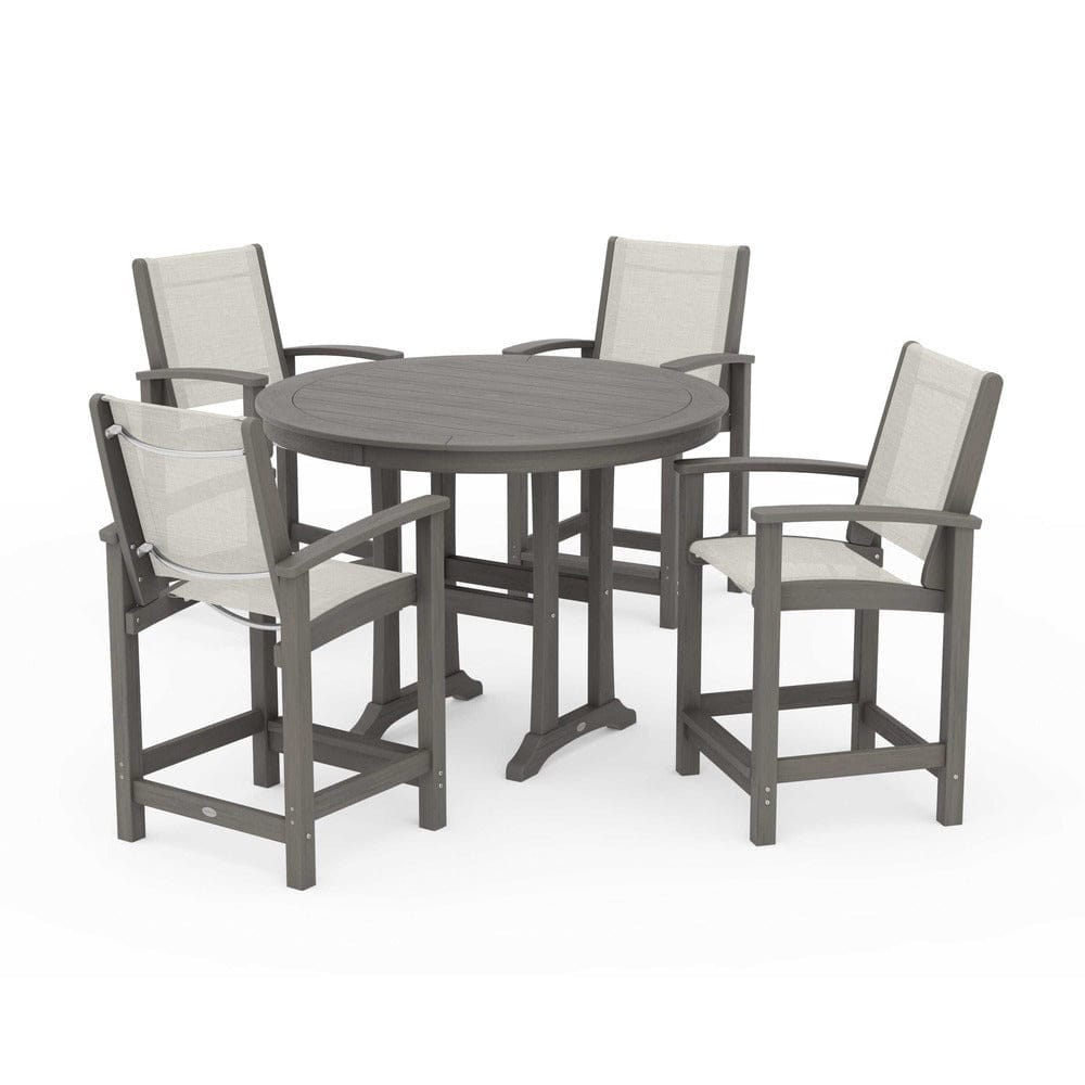 POLYWOOD® Outdoor Furniture POLYWOOD® - Coastal 5-Piece Counter Set - PWS319