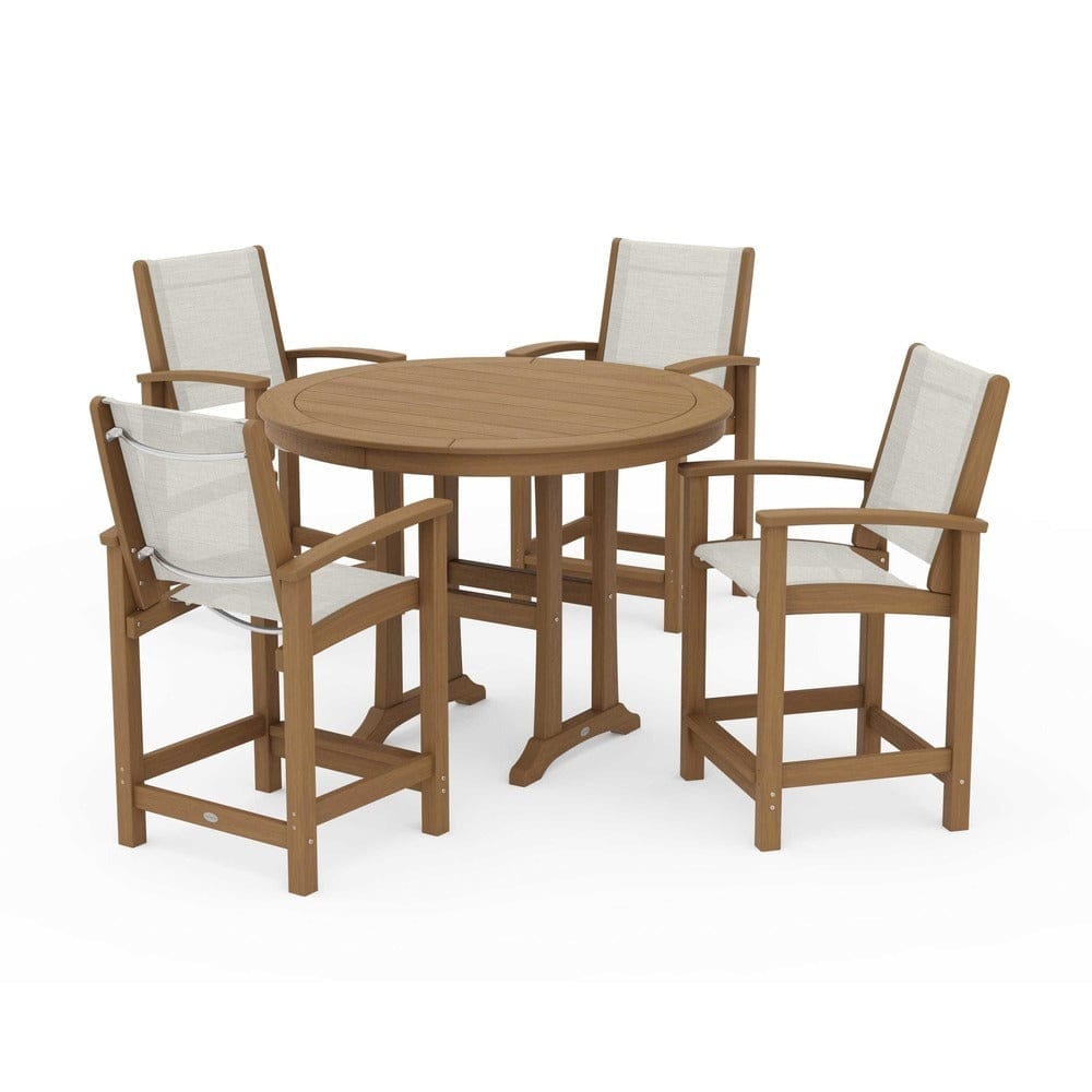 POLYWOOD® Outdoor Furniture POLYWOOD® - Coastal 5-Piece Counter Set - PWS319