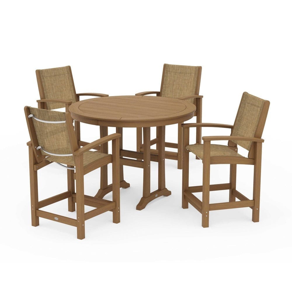 POLYWOOD® Outdoor Furniture POLYWOOD® - Coastal 5-Piece Counter Set - PWS319