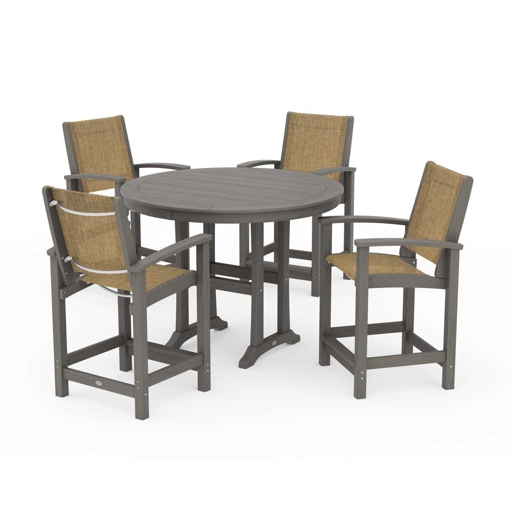 POLYWOOD® Outdoor Furniture POLYWOOD® - Coastal 5-Piece Counter Set - PWS319