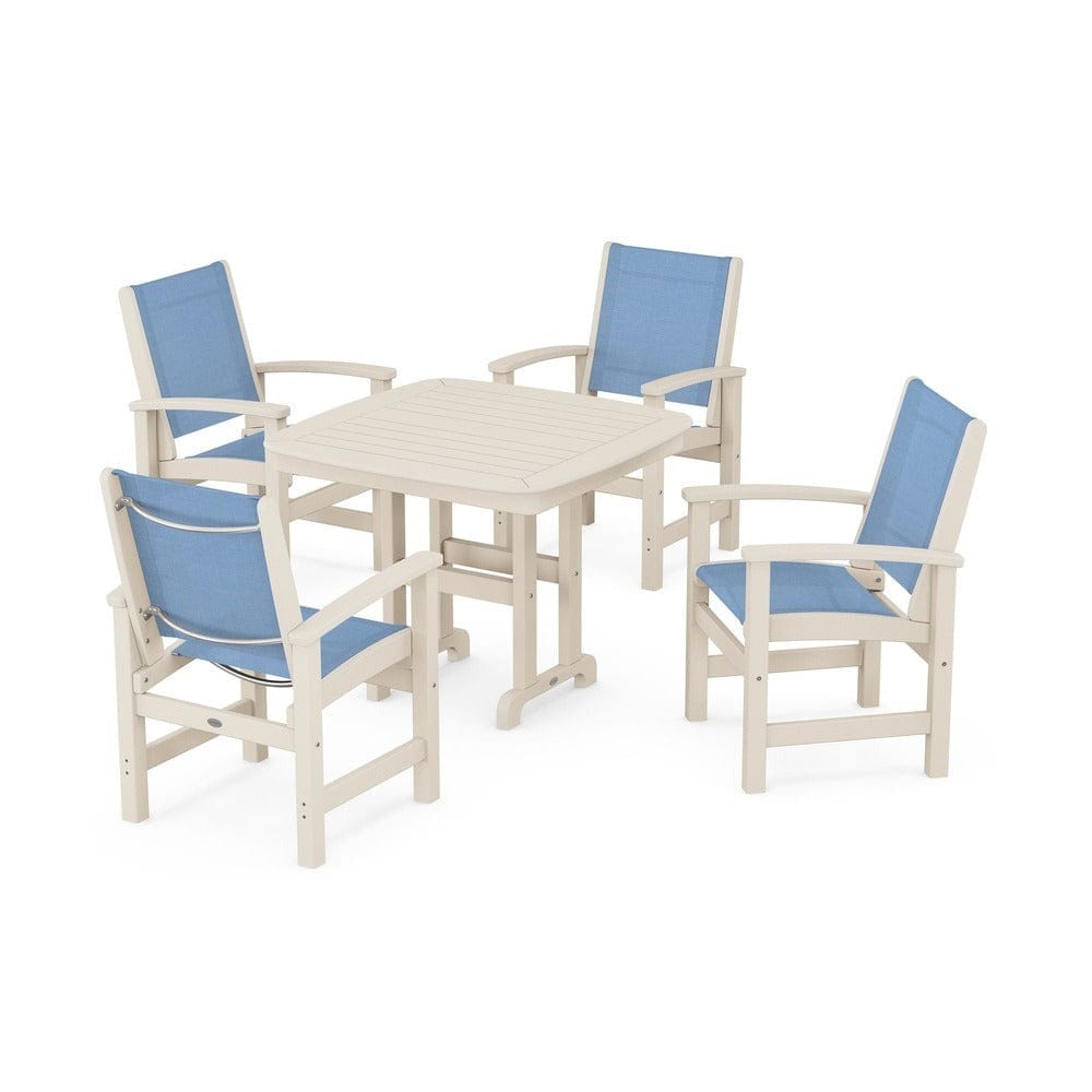 POLYWOOD® Outdoor Furniture Sand / Poolside Sling POLYWOOD® - Coastal 5-Piece Dining Set - PWS1236