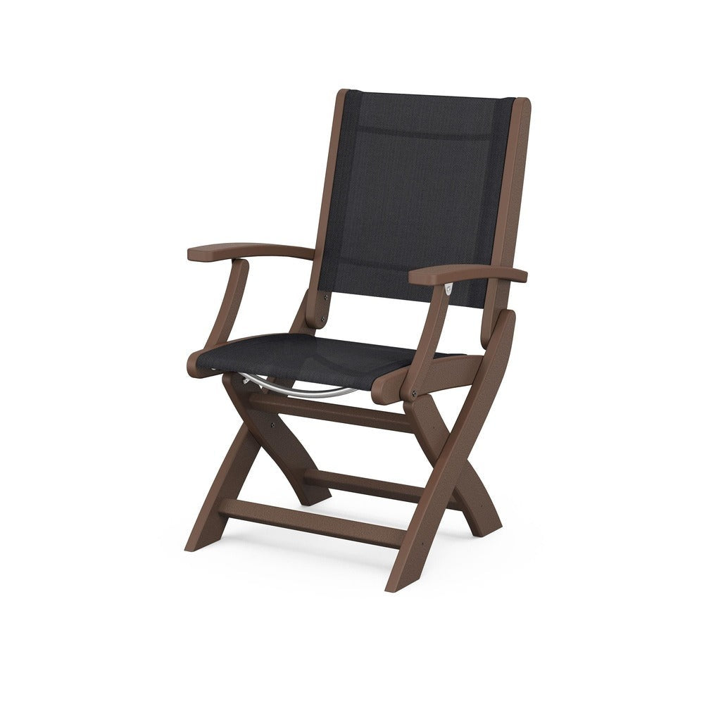 POLYWOOD® Chair Mahogany / Black Sling POLYWOOD® Coastal Folding Chair - 9000