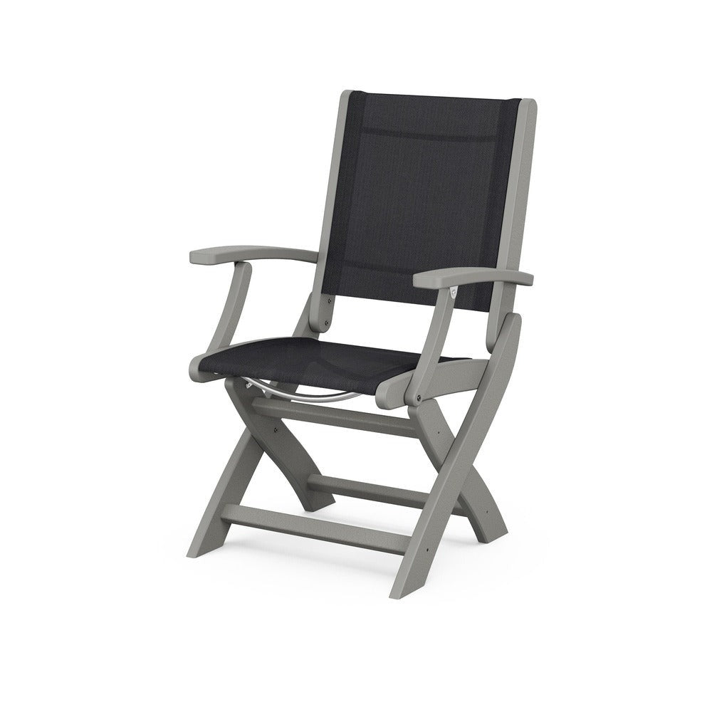 POLYWOOD® Chair Slate Grey / Black Sling POLYWOOD® Coastal Folding Chair - 9000