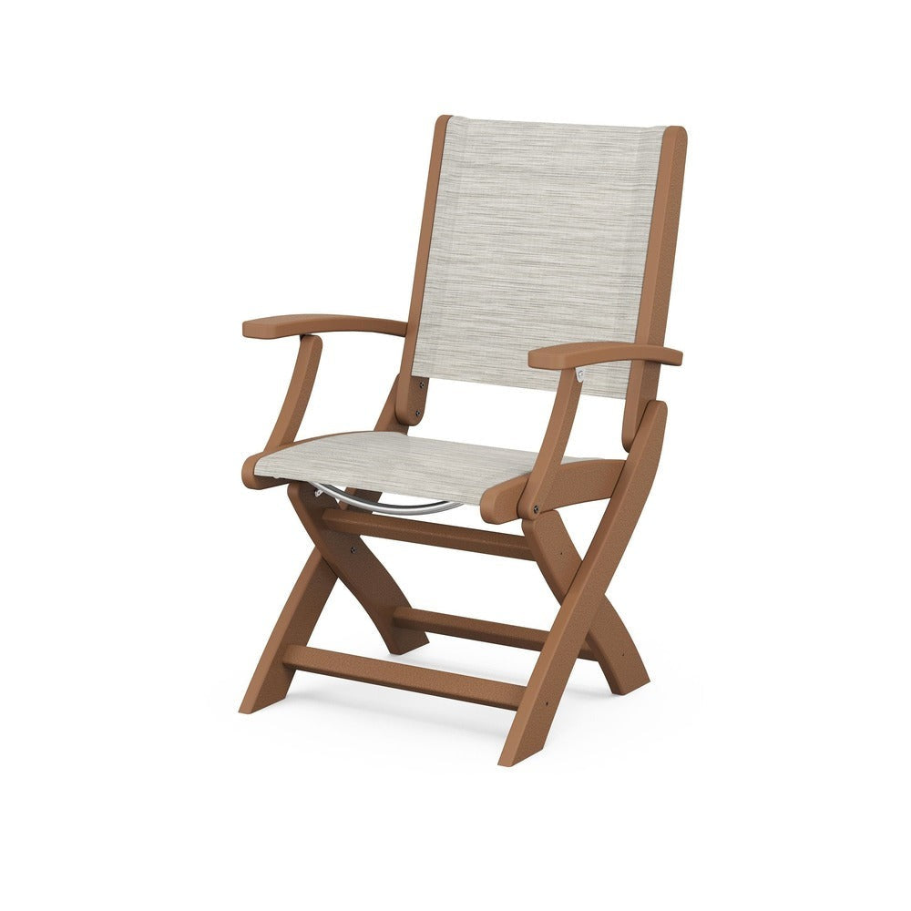 POLYWOOD® Chair Teak / Birch Sling POLYWOOD® Coastal Folding Chair - 9000