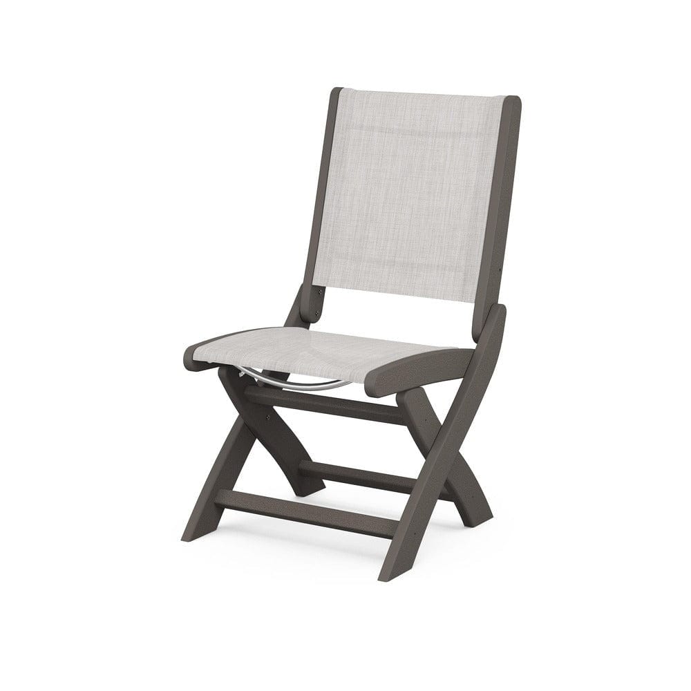 POLYWOOD® Outdoor Furniture Vintage Coffee / Parchment Sling POLYWOOD® - Coastal Folding Side Chair - 9004