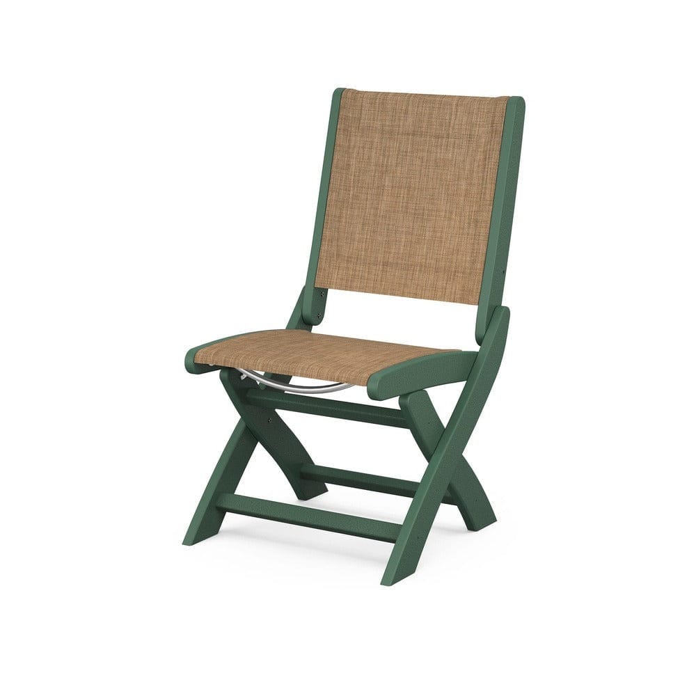 POLYWOOD® Outdoor Furniture Green / Burlap Sling POLYWOOD® - Coastal Folding Side Chair - 9004