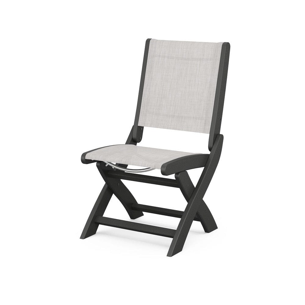 POLYWOOD® Outdoor Furniture Black / Parchment Sling POLYWOOD® - Coastal Folding Side Chair - 9004