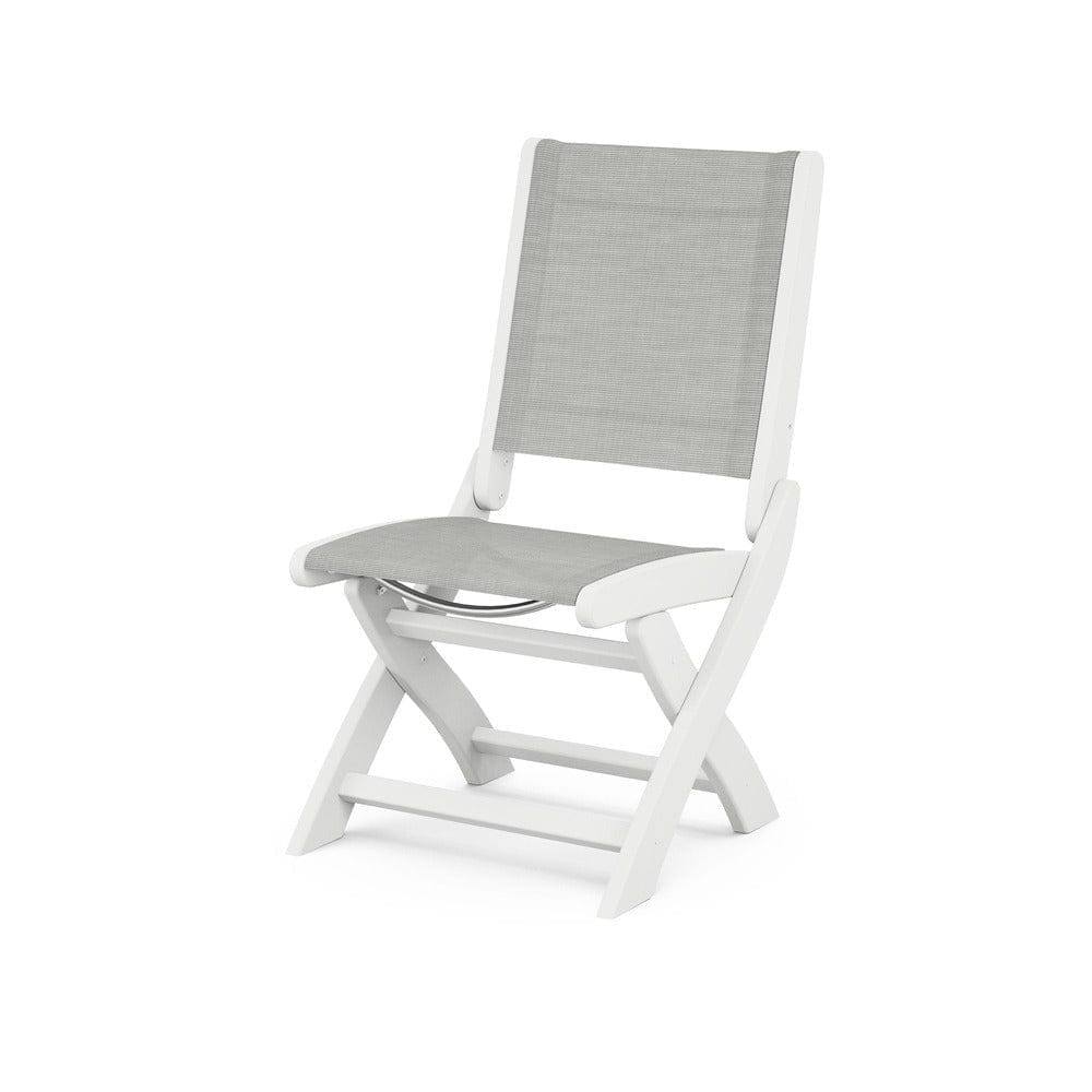 POLYWOOD® Outdoor Furniture White / Metallic Sling POLYWOOD® - Coastal Folding Side Chair - 9004