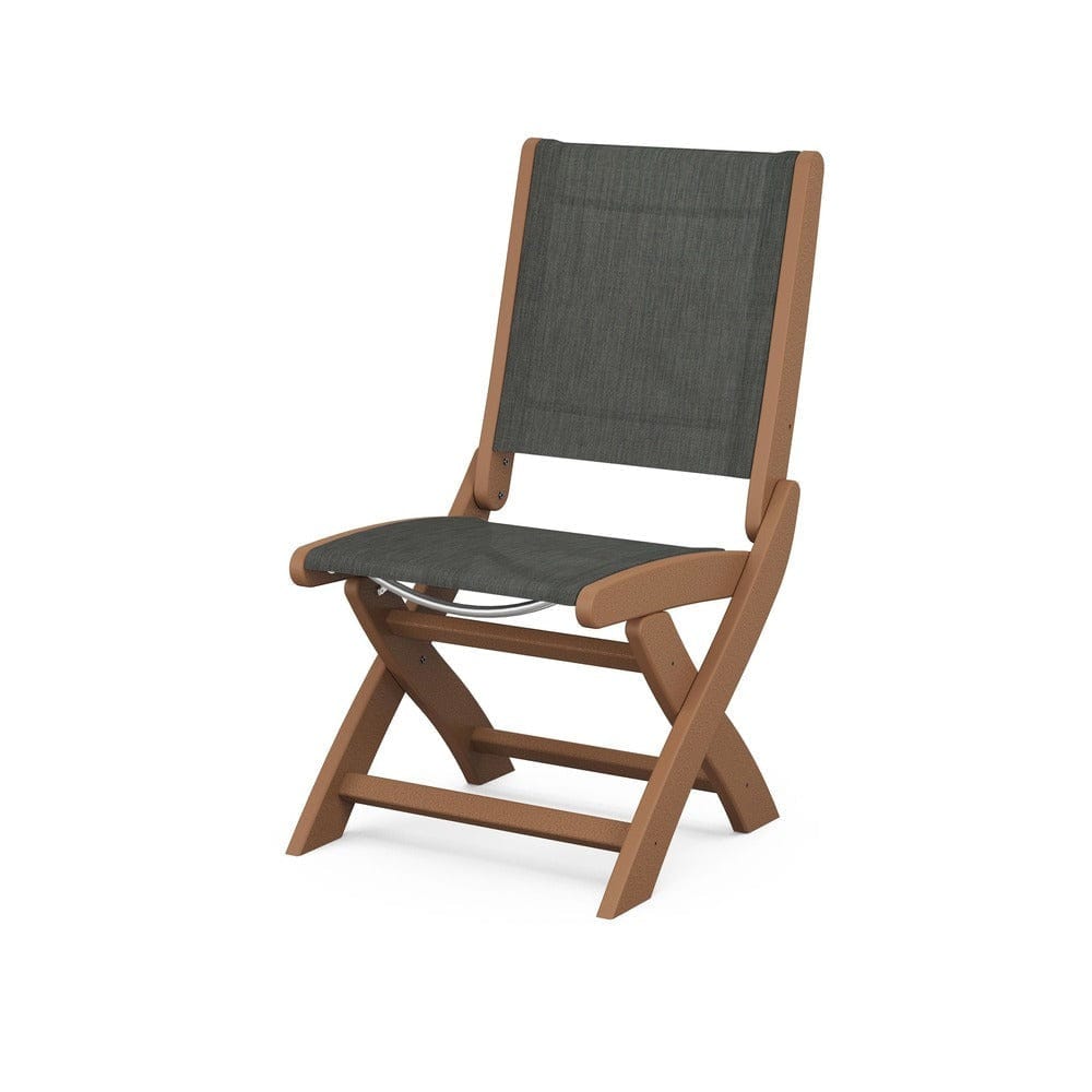 POLYWOOD® Outdoor Furniture Teak / Ember Sling POLYWOOD® - Coastal Folding Side Chair - 9004