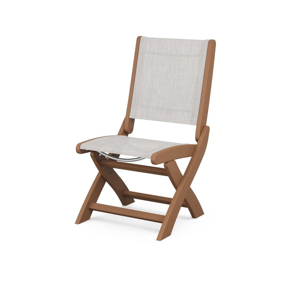 POLYWOOD® Outdoor Furniture Teak / Parchment Sling POLYWOOD® - Coastal Folding Side Chair - 9004