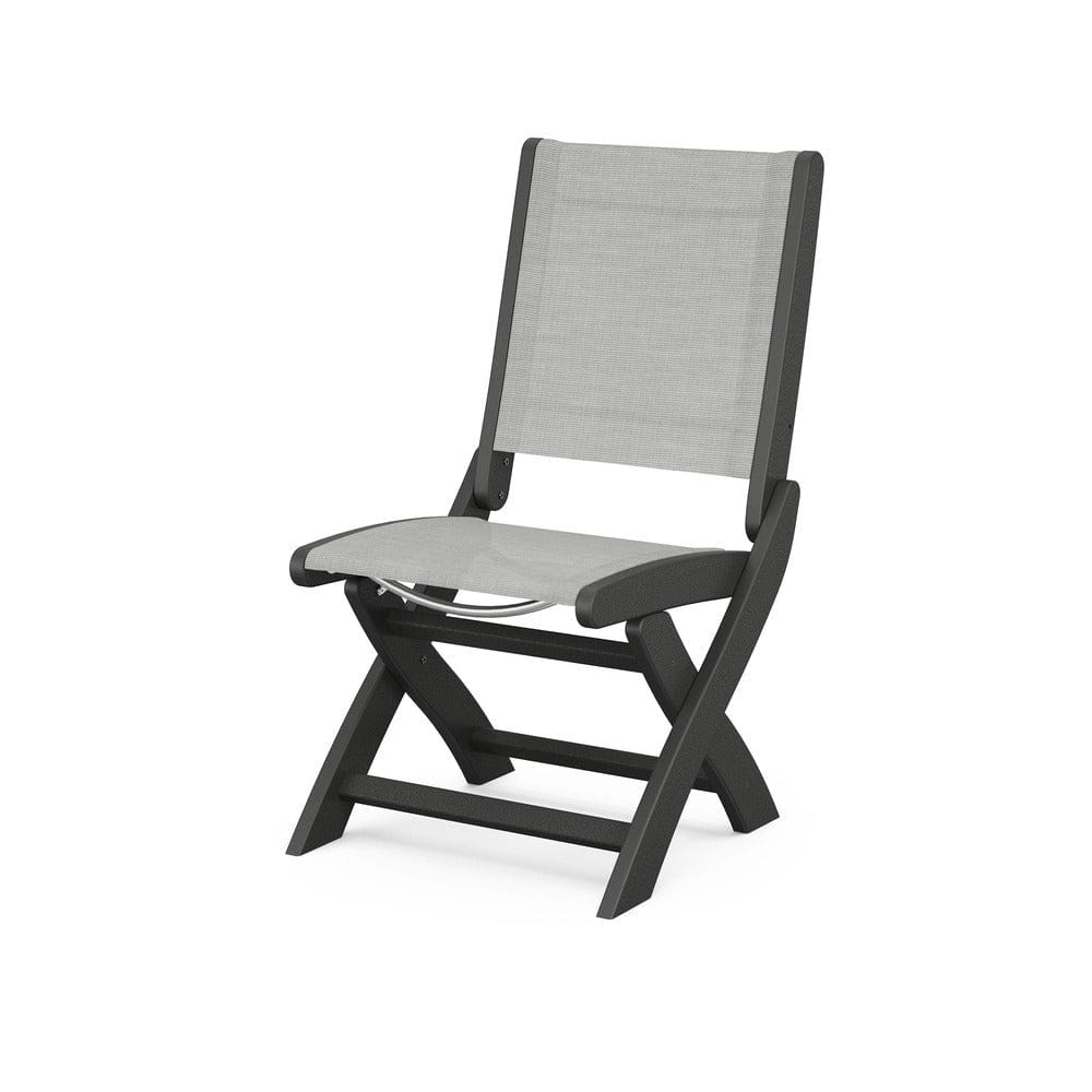 POLYWOOD® Outdoor Furniture Black / Metallic Sling POLYWOOD® - Coastal Folding Side Chair - 9004