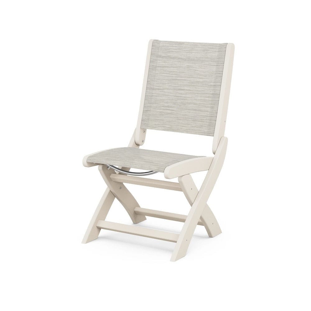 POLYWOOD® Outdoor Furniture Sand / Birch Sling POLYWOOD® - Coastal Folding Side Chair - 9004