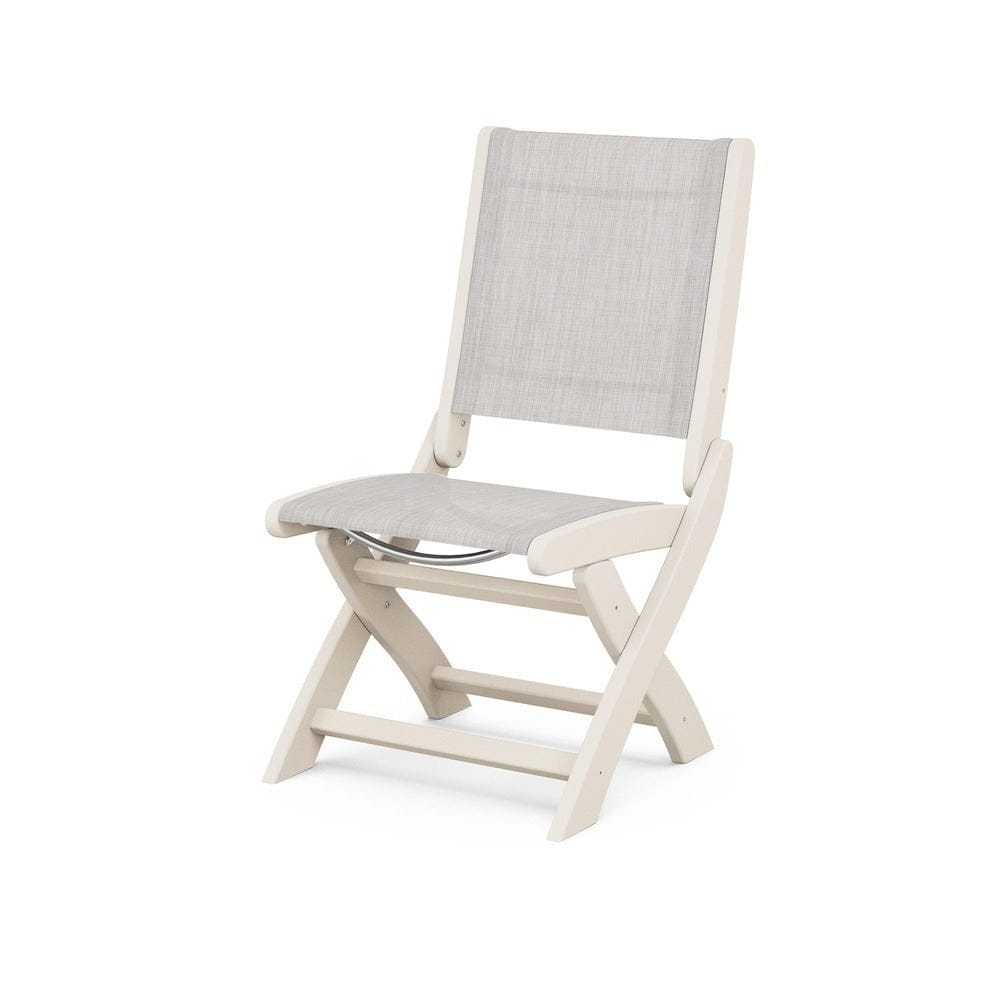 POLYWOOD® Outdoor Furniture Sand / Parchment Sling POLYWOOD® - Coastal Folding Side Chair - 9004