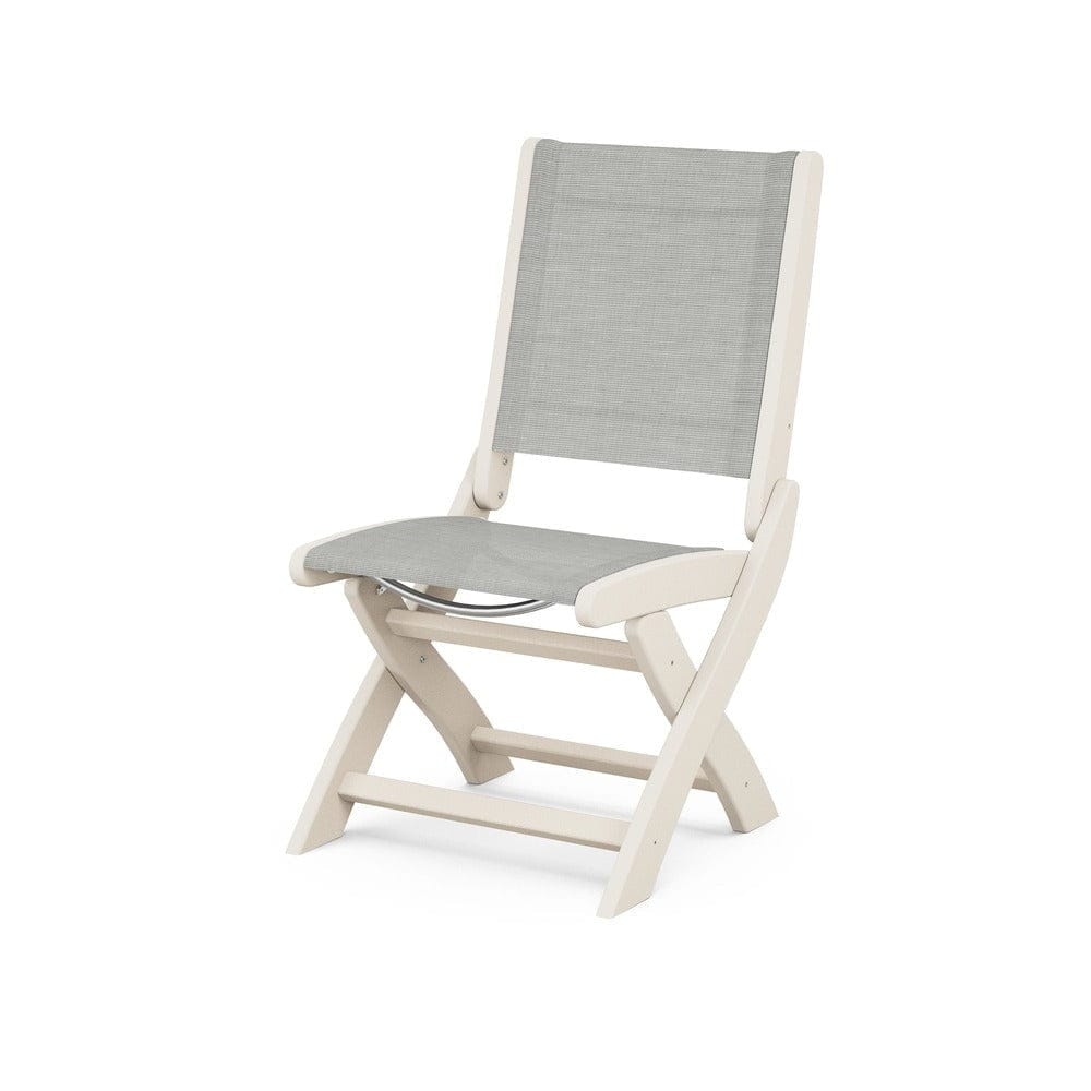 POLYWOOD® Outdoor Furniture Sand / Metallic Sling POLYWOOD® - Coastal Folding Side Chair - 9004