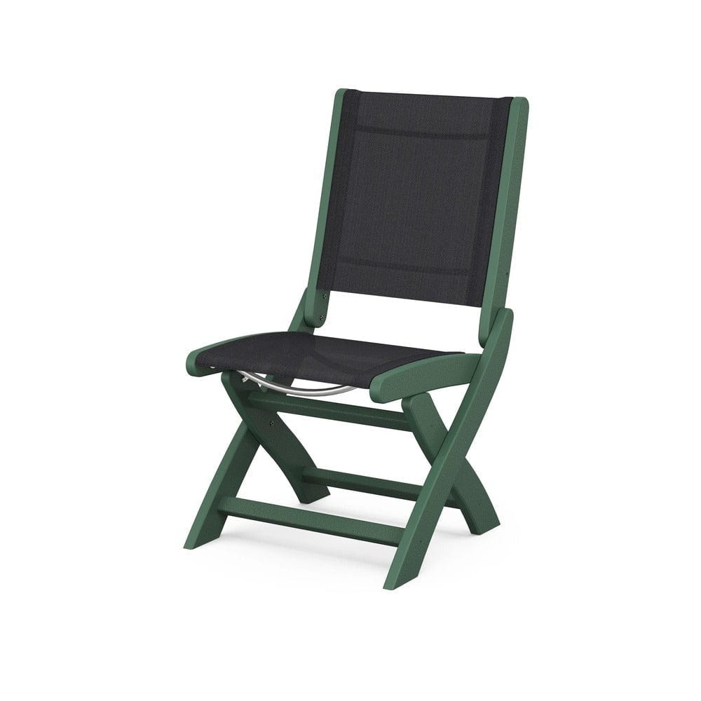 POLYWOOD® Outdoor Furniture Green / Black Sling POLYWOOD® - Coastal Folding Side Chair - 9004