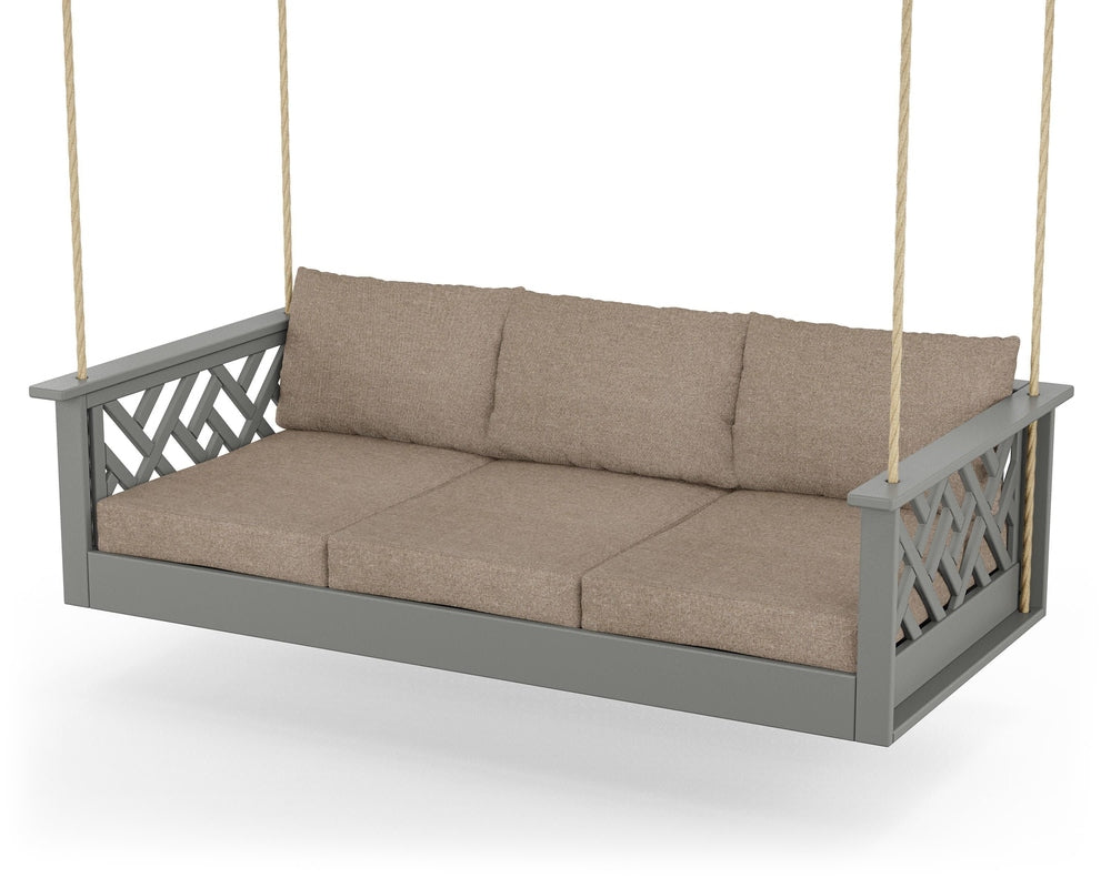 Chippendale Daybed Swing - Slate Grey / Spiced Burlap