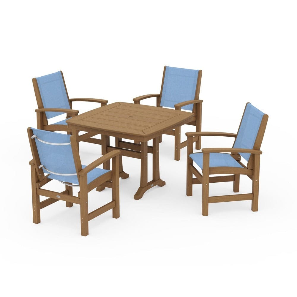 POLYWOOD® - Coastal 5-Piece Dining Set with Trestle Legs - PWS966