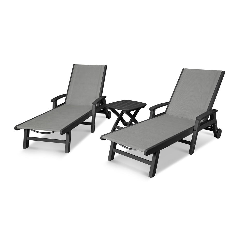 POLYWOOD® - Coastal 3-Piece Wheeled Chaise Set - PWS423