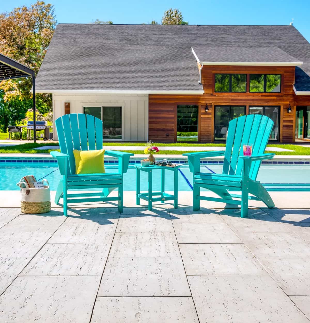 POLYWOOD® Nautical 3-Piece Curveback Adirondack Set - PWS419-1