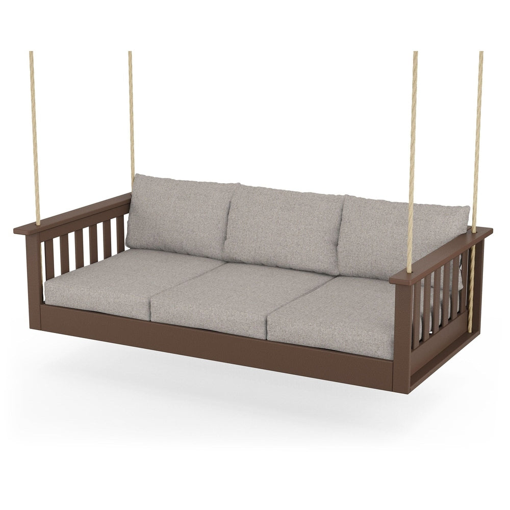 Vineyard Daybed Swing - Mahogany / Weathered Tweed