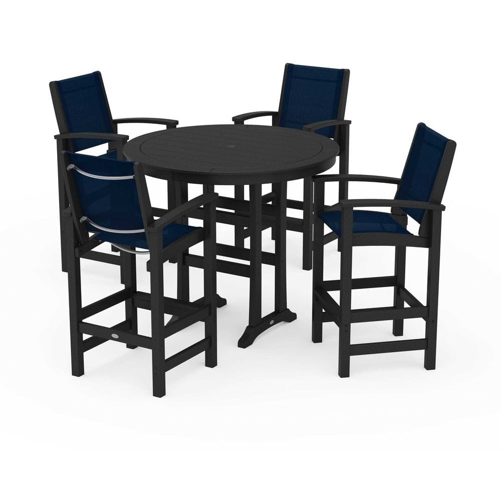 POLYWOOD® - Coastal 5-Piece Nautical Trestle Bar Set - PWS304