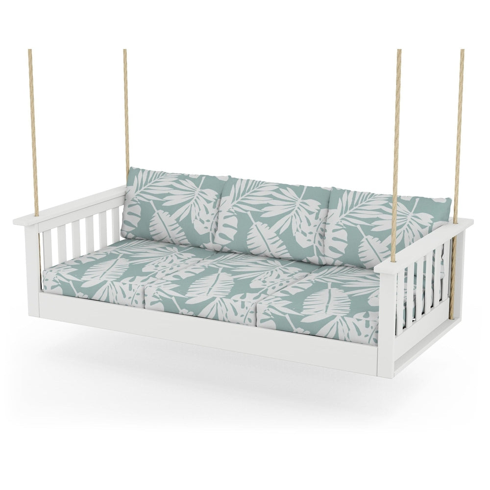 Vineyard Daybed Swing - White / Leaf Glacier Spa