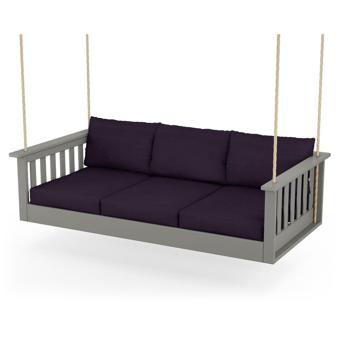 Vineyard Daybed Swing - Slate Grey / Navy Linen