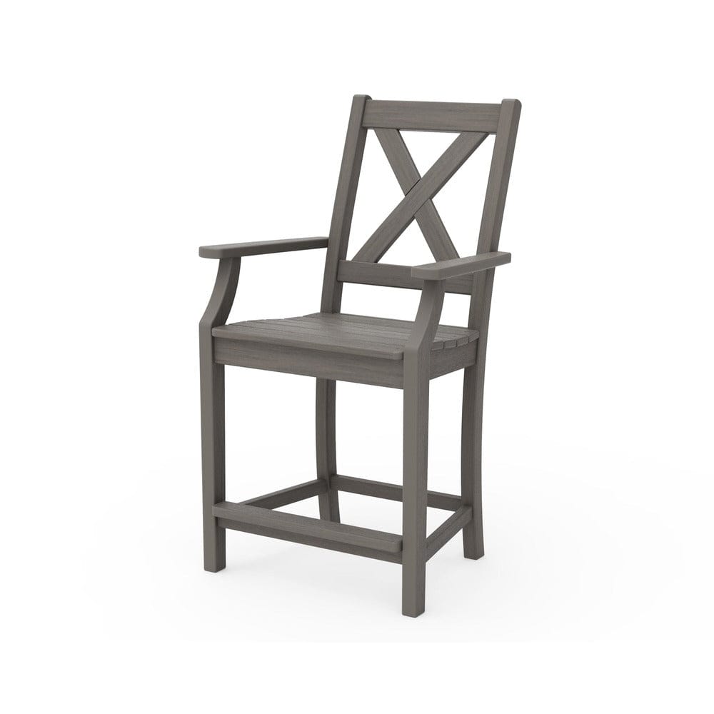POLYWOOD® Braxton Counter Arm Chair - Driftwood TGD281-NDW