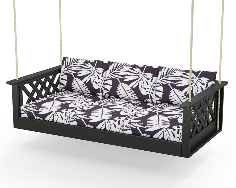 Wovendale Daybed Swing - Black / Leaf Navy