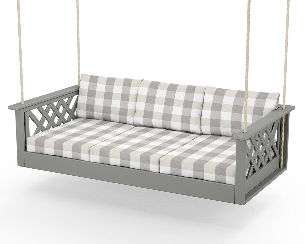 Wovendale Daybed Swing - Slate Grey / Buffalo Plaid Grey Mist
