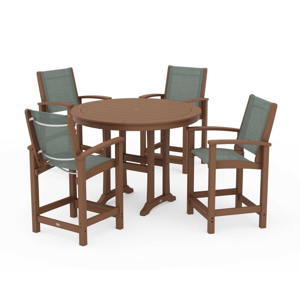 POLYWOOD® - Coastal 5-Piece Counter Set - PWS319 Outdoor Furniture POLYWOOD®