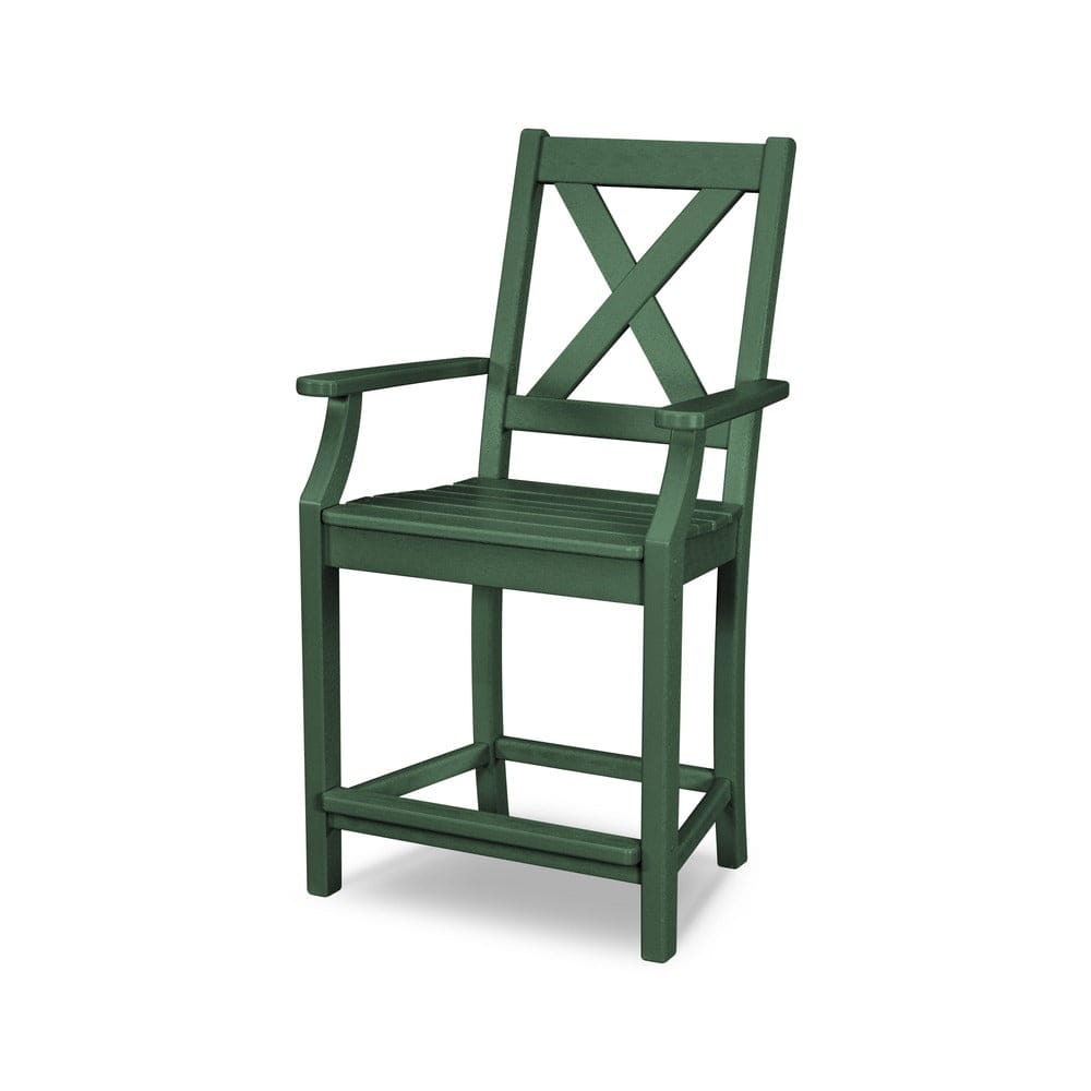 POLYWOOD® Braxton Counter Arm Chair - Green TGD281GR
