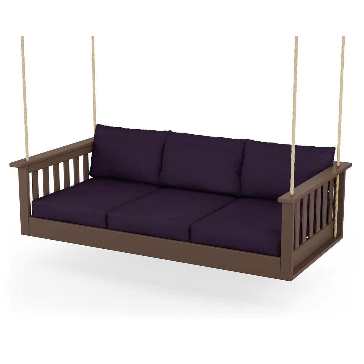 Vineyard Daybed Swing - Mahogany / Navy Linen
