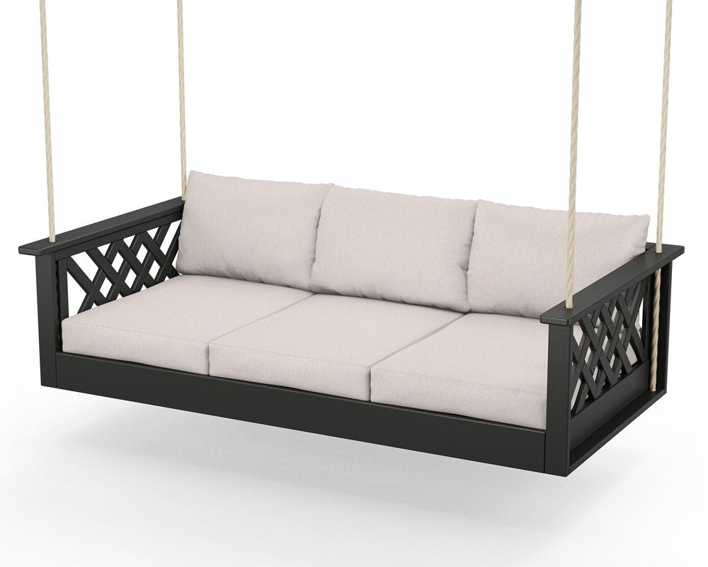 Wovendale Daybed Swing - Black / Dune Burlap