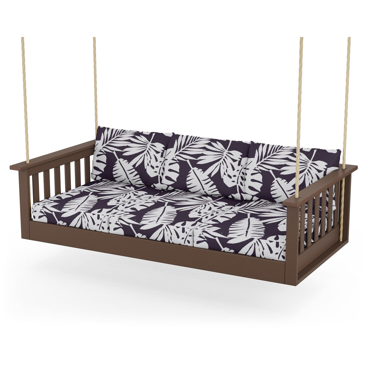 Vineyard Daybed Swing - Mahogany / Leaf Navy