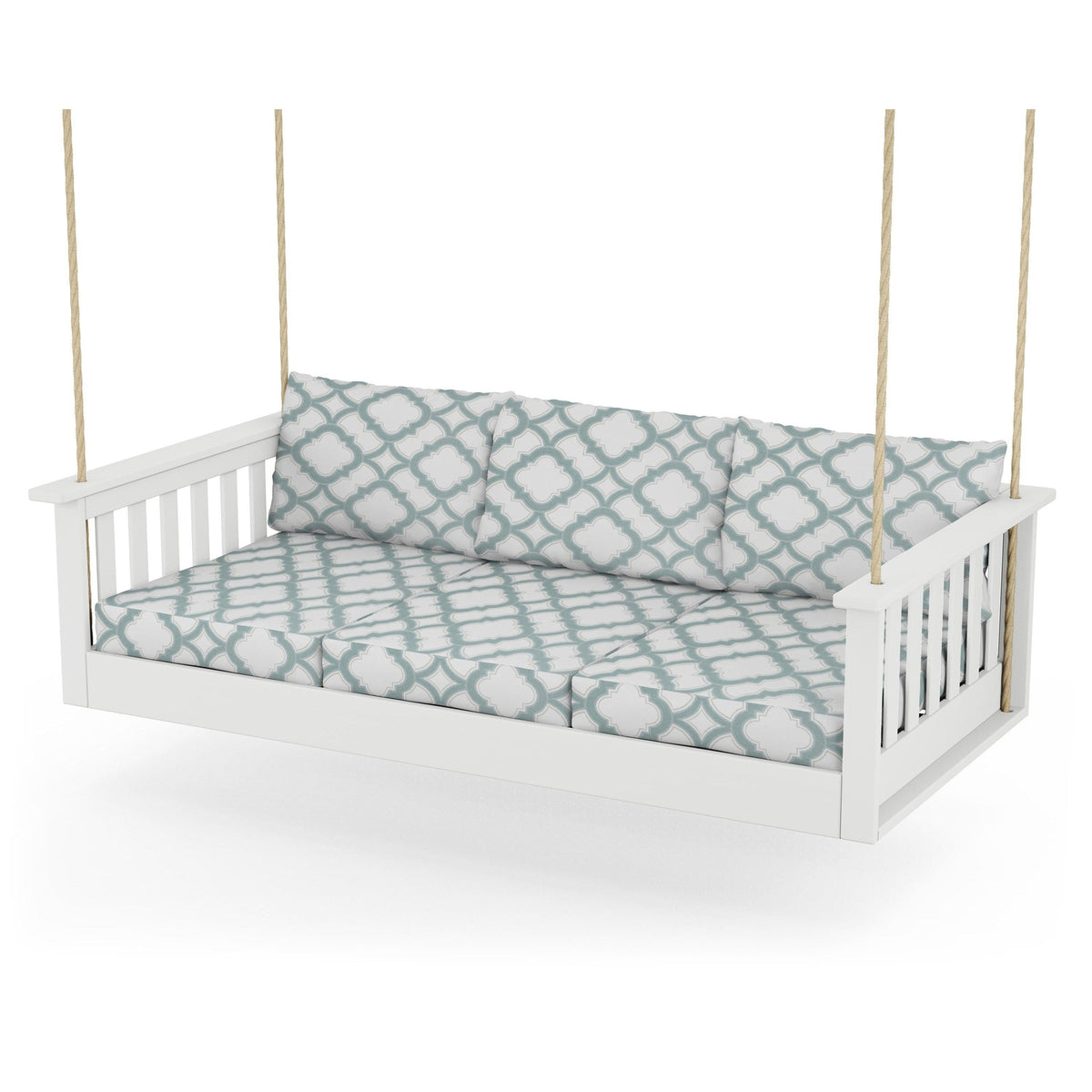 Vineyard Daybed Swing - White / Trellis Glacier Spa