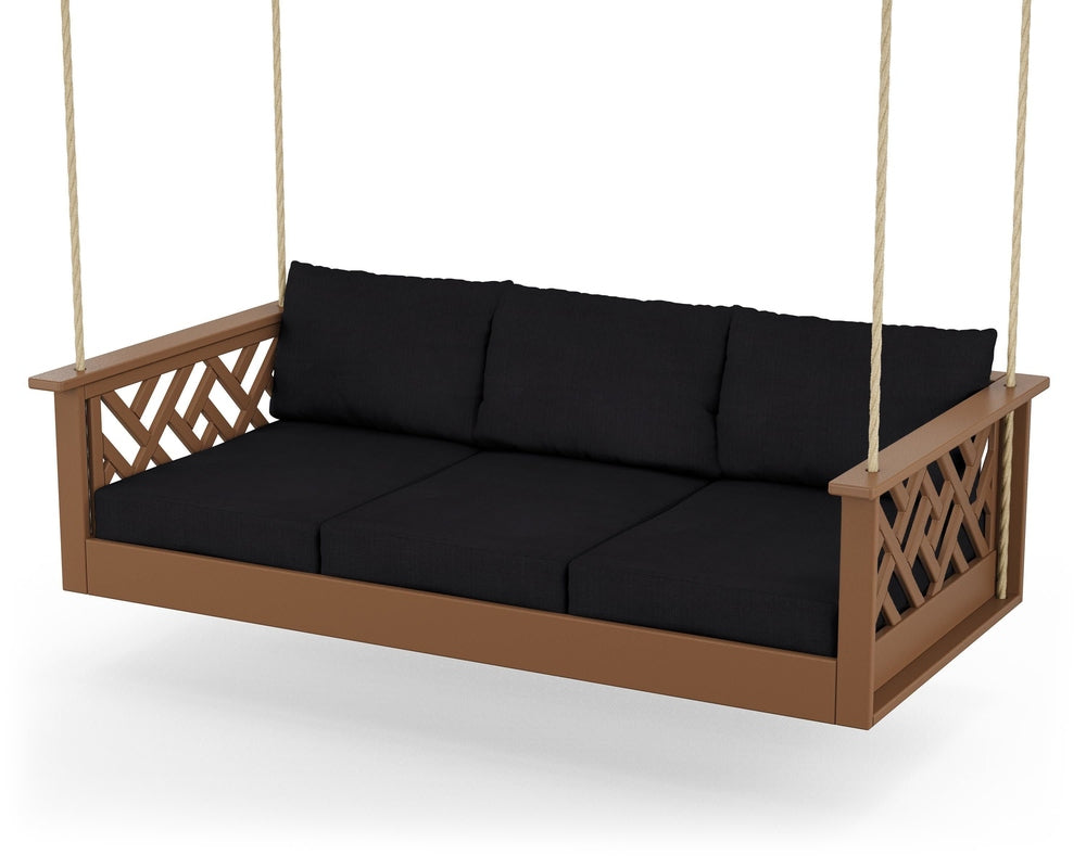 Chippendale Daybed Swing - Teak / Midnight Linen
