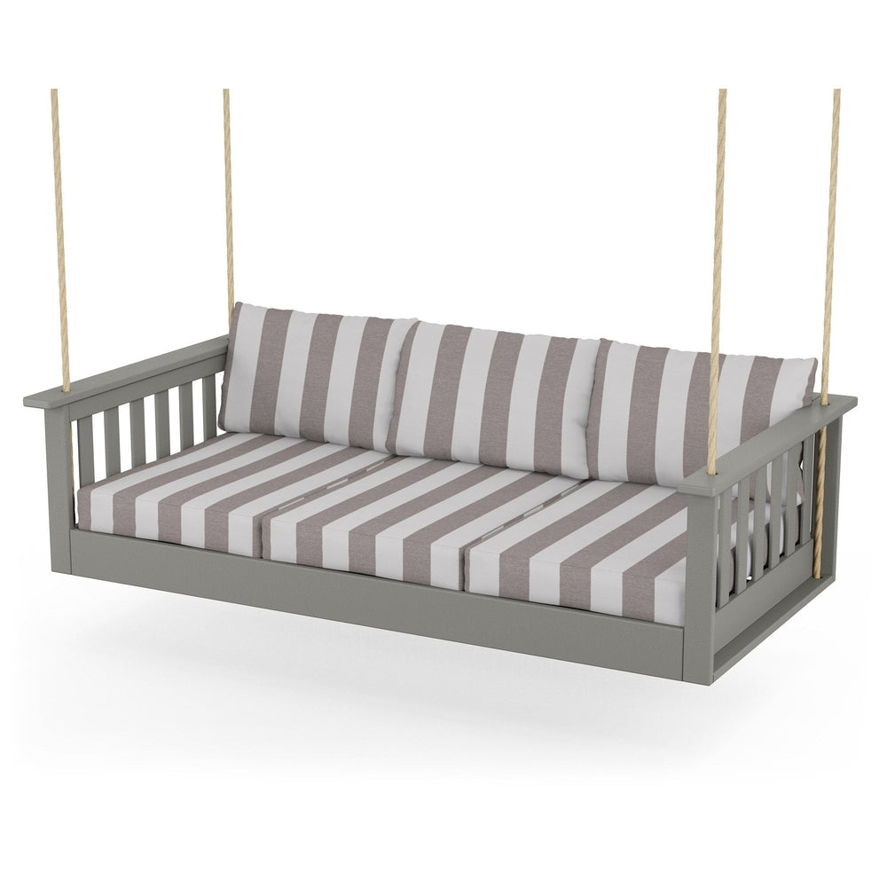 Vineyard Daybed Swing - Slate Grey / Cabana Stripe Grey Mist