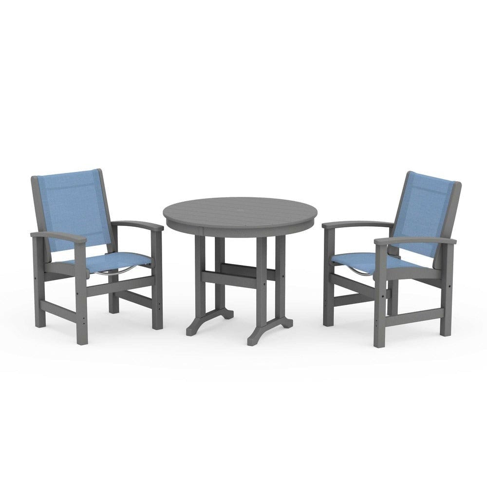 POLYWOOD® - Coastal 3-Piece Round Dining Set - PWS1327 Outdoor Furniture POLYWOOD®