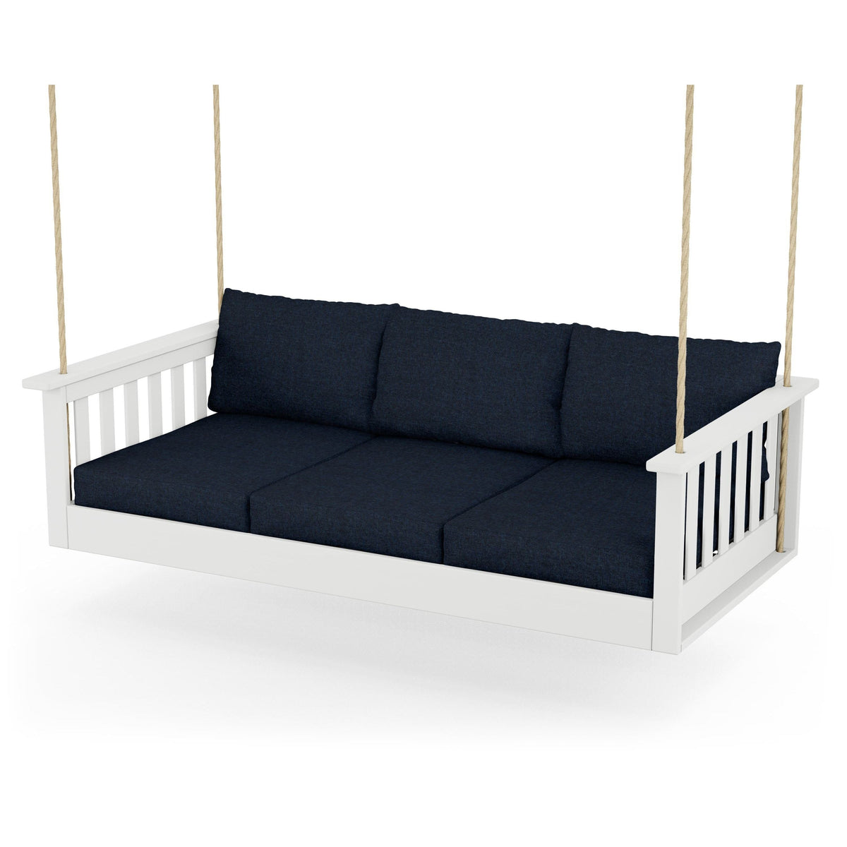 Vineyard Daybed Swing - White / Marine Indigo
